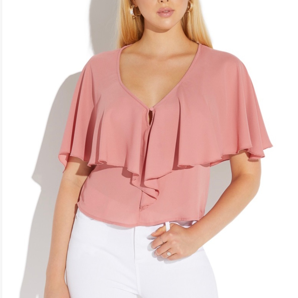 NWT Ruffle Front Top - Picture 3 of 3